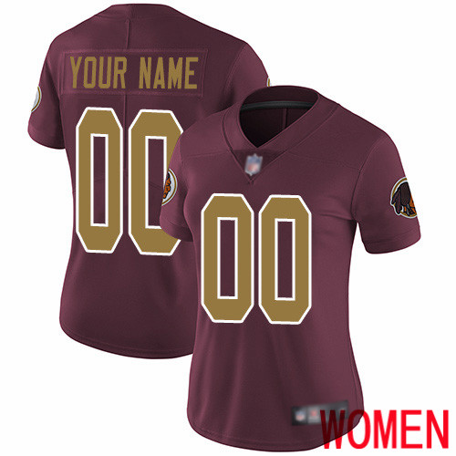Limited Burgundy Red Women Alternate Jersey NFL Customized Football Washington Redskins 80th Anniversary-0
